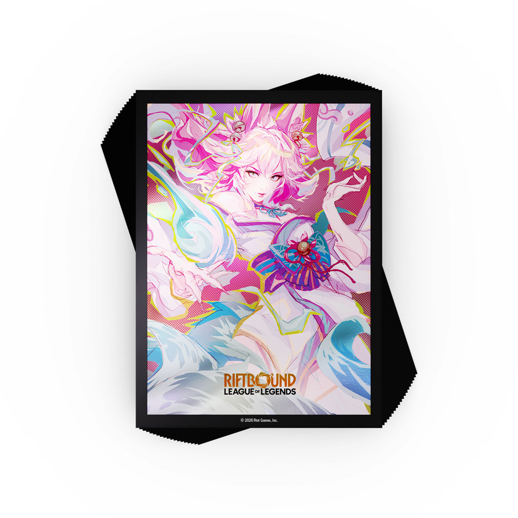 Riftbound TCG - Forgées par les Esprits - Protège-cartes Ahri Fleur Spirituelle (100 protège-cartes)