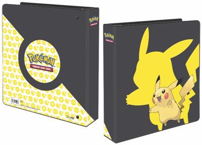 Pokémon Pokémon album with reinforced 2" D-rings. This 3-ring album holds Ultra PRO 9-pocket pages and has a beautiful 4-color printed embedment cover.