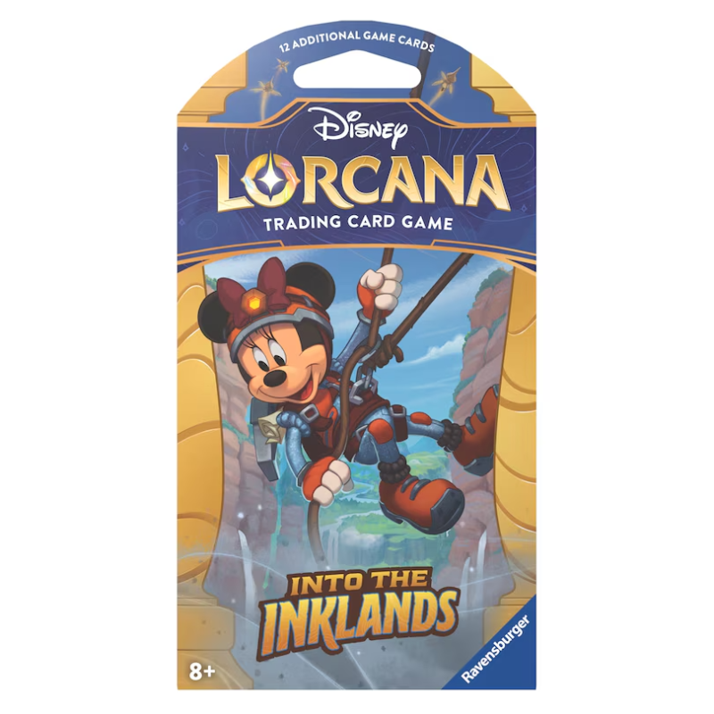 Lorcana Ontdek verborgen werelden en mysterieuze locaties!Duik in de derde uitbreiding van Disney Lorcana met dit Into the Inklands Sleeved Booster Pack. Elke booster is afzonderlijk verpakt in een kleurrijke, beschermende sleeve met een iconisch Disney-o