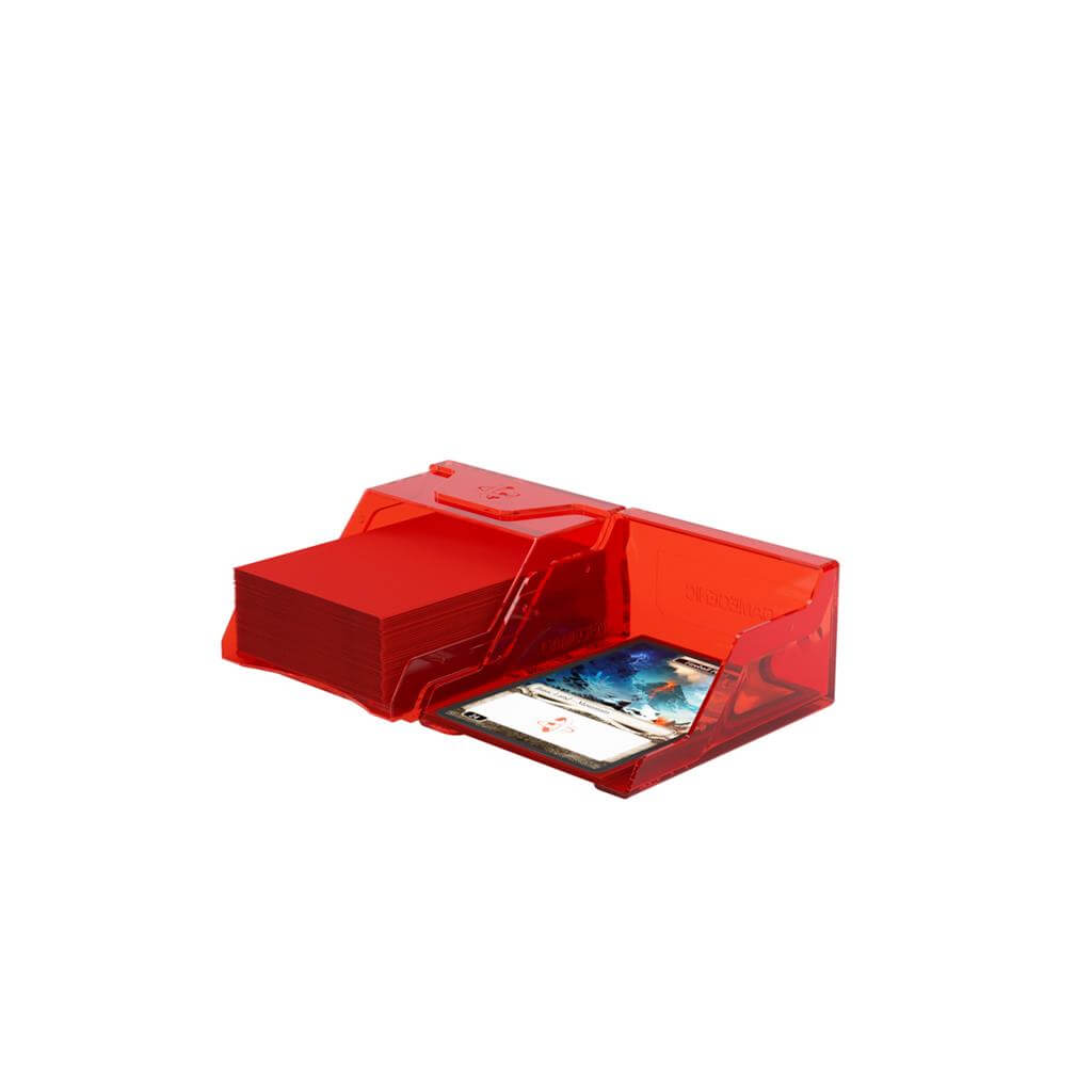 Accessoires The Bastion 50+ is a very compact and rock-solid deck box to safely protect 50+ double-sleeved cards in Closable Inner Sleeves. It is ideal for decks with 55+ double-sleeved cards in standard inner sleeves. Due to translucent materials and sma