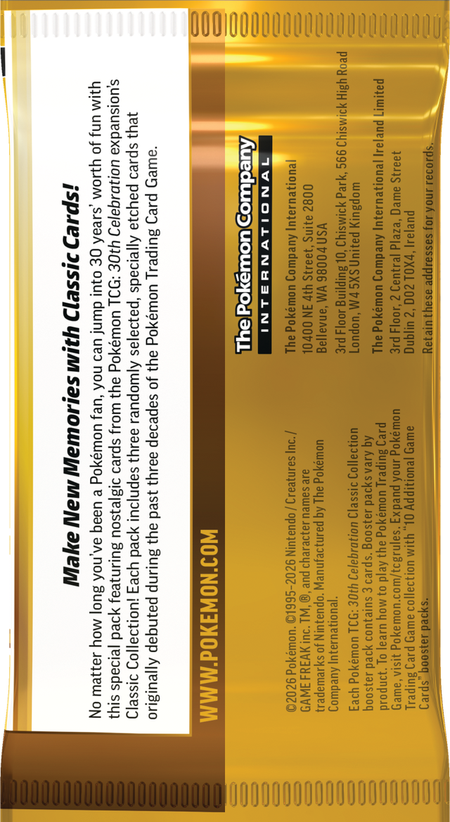 JCC Pokémon : Lot de boosters Célébration 30e