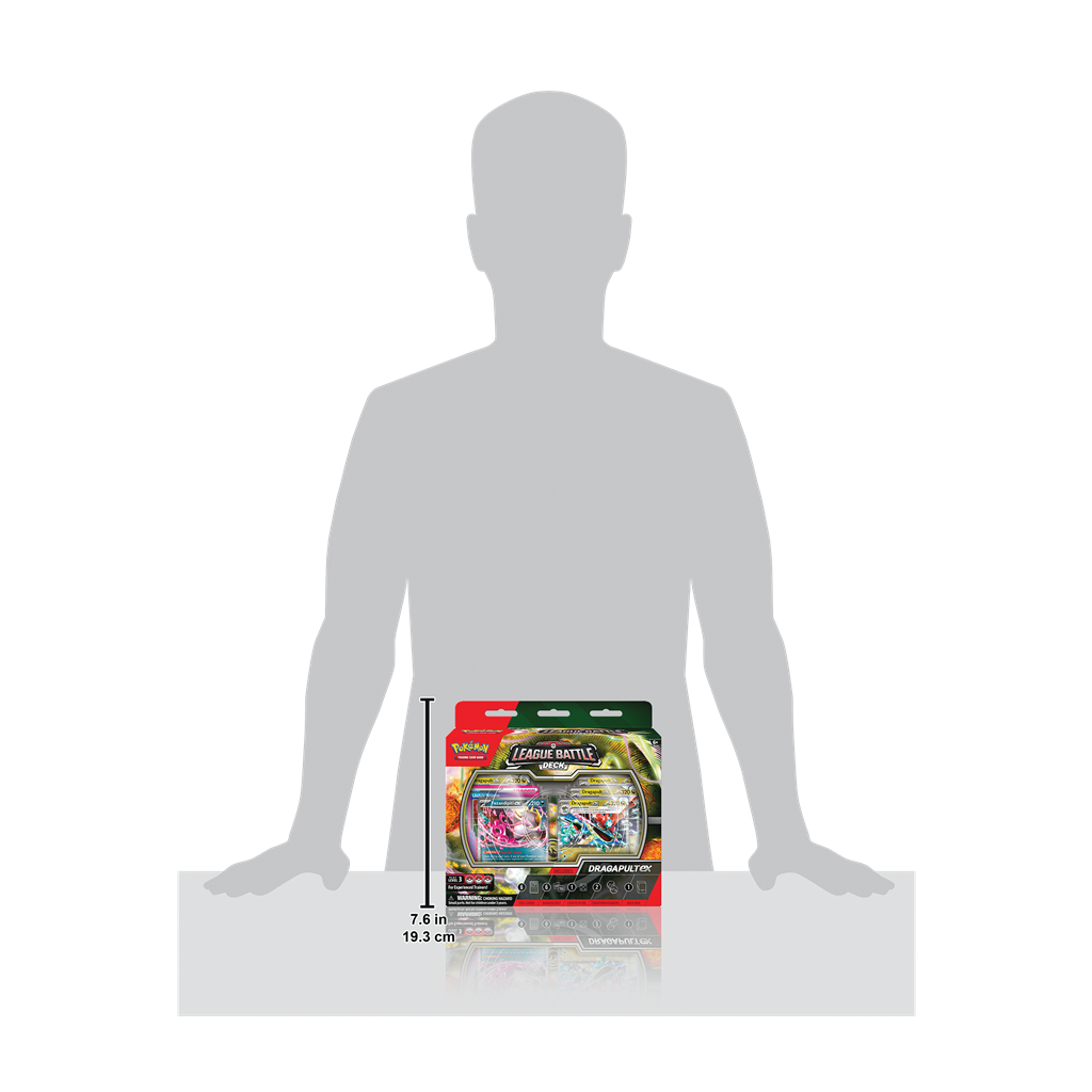 Pokémon Neem een duik en sla je tegenstanders knock-out met Dragapult ex!In dit product vind je de volgende items: 1 klaar om te spelen 60-kaart deck 6 toernooiklare schade-dobbelstenen 1 coin-flip dobbelsteen 2 munt-conditiemarkers 1 deck box 1 strategie