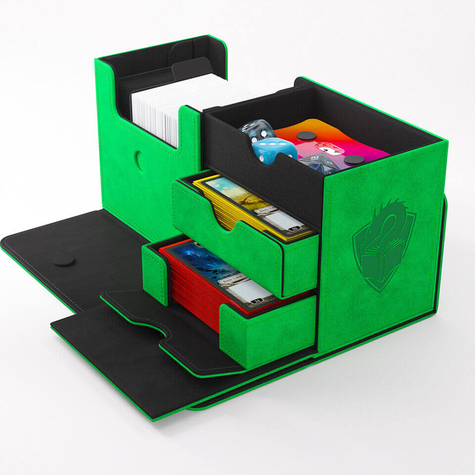 Accessoires The Academic 133+ XL, the box that broke all records, can hold 133+ double-sleeved cards in extra Thick Inner Sleeves* plus accessories. Numerous members of the community have requested a cleaner version of the box, without the Tolarian logos,
