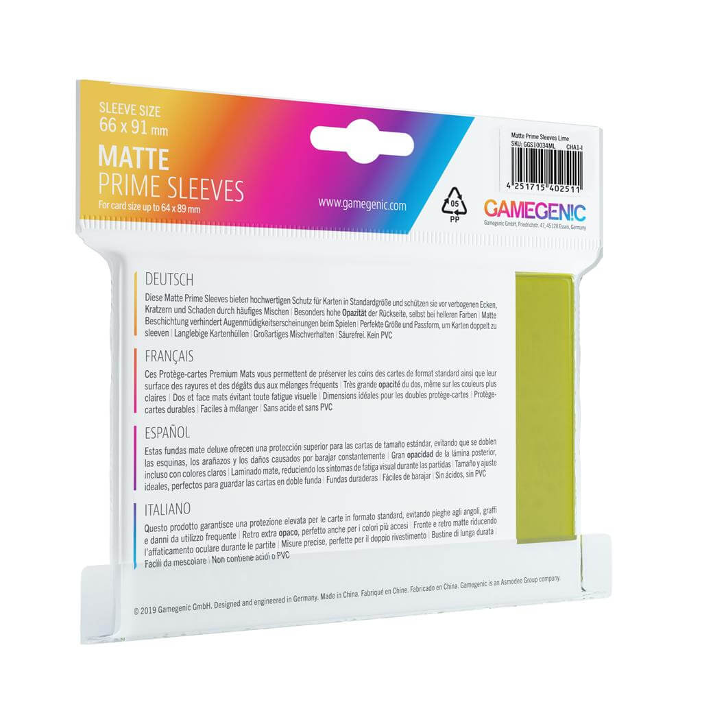 Accessoires Deze lime-groene Matte Sleeves bieden een hoogwaardige bescherming voor standaard formaat kaarten van maximaal 64x89mm.