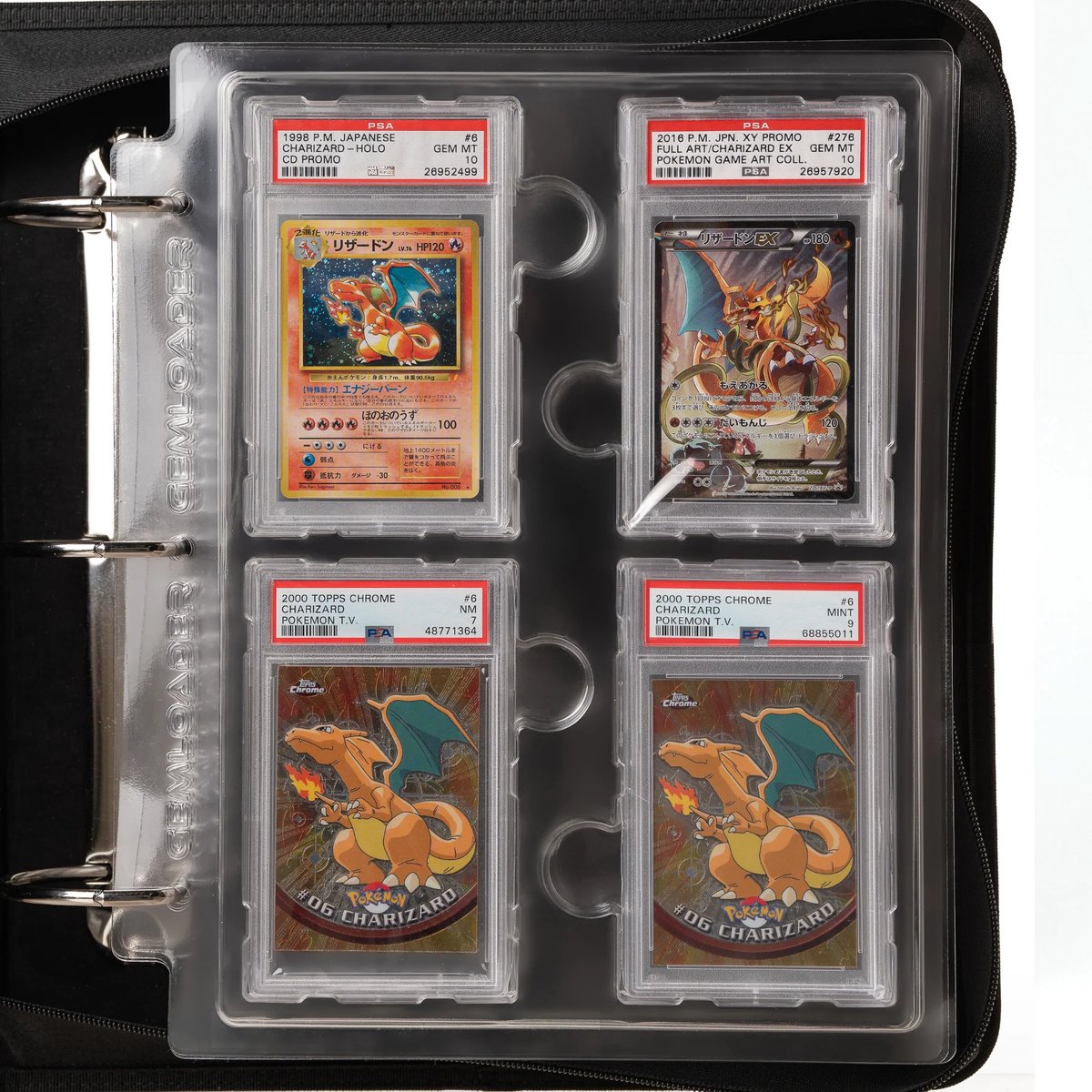 Gemloader Premium Graded Card Binder voor Slabs [28 slots – 2x2 indeling] Grijs