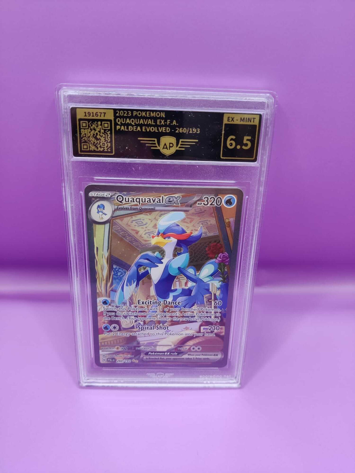 Singles Paldea EvolvedQuaquaval ex260/193AP Grading 6.5