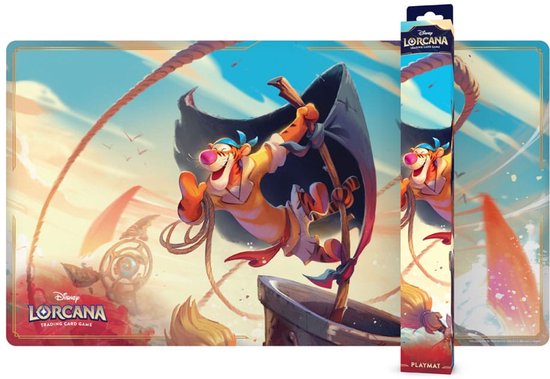 Lorcana Voeg wat energie toe aan je Disney Lorcana-spellen met de Tigger Playmat! Deze speelmateriaal is gedecoreerd met het vrolijke en springerige karakter Tigger uit Winnie de Poeh. Het biedt niet alleen een fantastische visuele ervaring, maar ook een