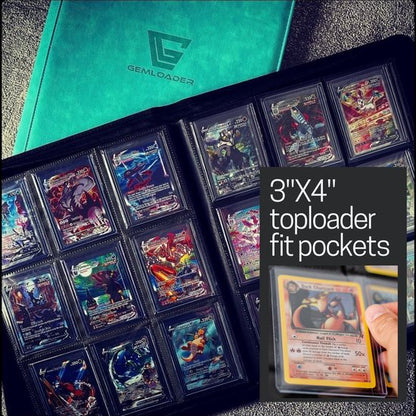 Gemloader Premium 3”X4” Toploader Binder (216 Pockets) - Zwart