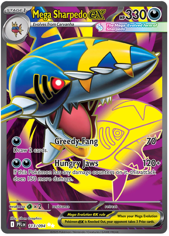 Mega Sharpedo ex - Phantasmal Flames - 113/094