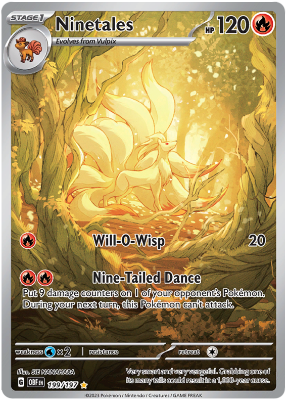 Ninetales - Obsidian Flames - 199/197