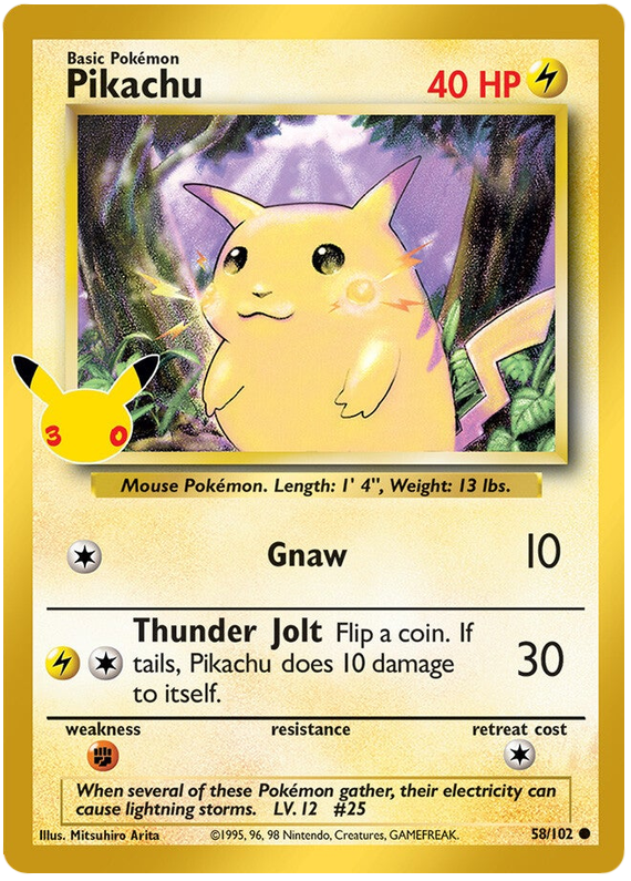 Pikachu - Célébration du 30e - 58/102