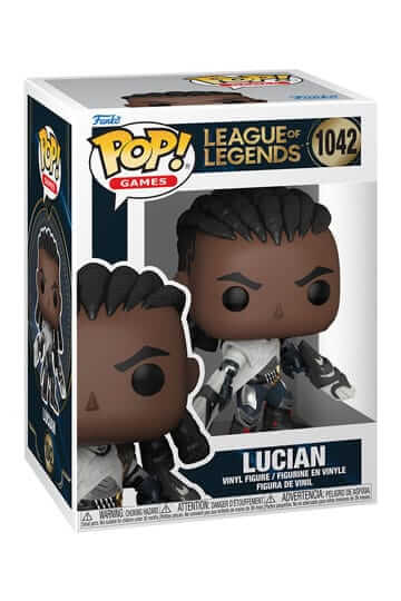 UITVERKOOP Deze League of Legends Funko Pop van Lucian is ongeveer 9 cm groot en komt in een vensterverpakking.