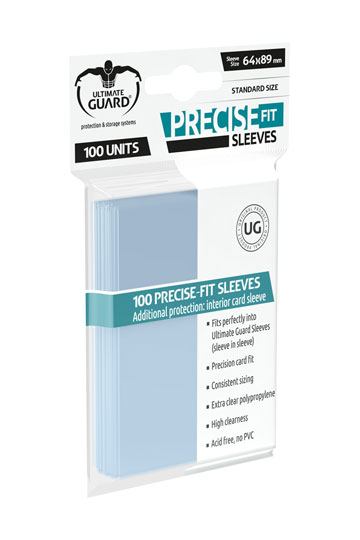 Accessoires This pack contains 100 interior card sleeves for additional protection of all standard sized gaming cards, like Magic the Gathering™, Pokemon™ and others.- Fits perfectly into ULTIMATE GUARD Sleeves standard size (sleeve in sleeve)- Precision