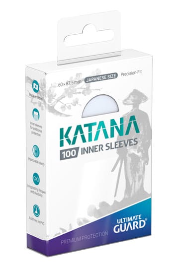 Accessoires The best protection for your cards - twice over! Honoring the tradition of pristine Japanese craftsmanship, the Katana Inner Sleeves Japanese Size provide even better protection for cards from TCGs like Yu-Gi-Oh! or Naruto. The card sleeves of