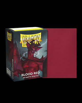 Accessoires Clear front and Blood Red back. Sanguineous. Matte sleeves are the popular line of textured Dragon Shield with superior handling. A perfect mix of durability and shuffle-ability.The sturdy cardboard box fits 75+ single sleeved cards or 65+ dou