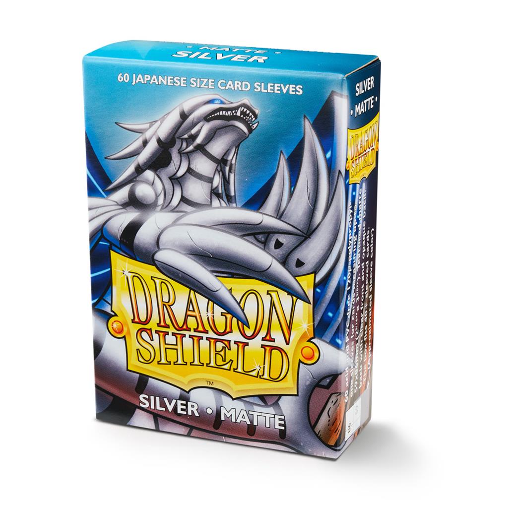 Accessoires Lightning, bold and impactful: Japanese size Dragon Shield Dual Matte sleeves. Clear front and a textured matte back. Fully opaque sleeves with a black interior, an elegant backdrop for black bordered cards.Comes in a box with 60 sleeves. The