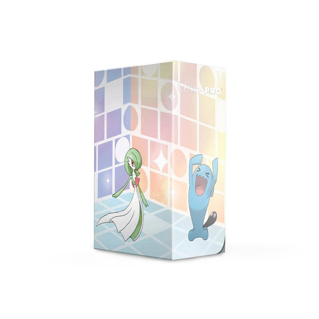 Pokémon Full View Deckbox card storage containers for Pokemon feature vibrant, full-color artwork and includes one matching deck divider. Made with archival-safe, non-PVC, rigid polypropylene materials. These deckboxes can store up to 75 double-sleeved ca