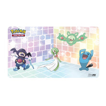 Pokémon Playmats for Pokemon feature vibrant, full-color artwork. Made with a soft fabric top to reduce damage to cards during play and a non-slip rubber backing to keep the playmat from shifting during use. Playmats enhance the gameplay experience. With