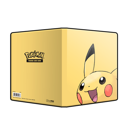Pokémon 4-Pocket Portfolios for Pokémon feature a vibrant, full-art cover of Pikachu. Each portfolio stores and protects up to 80 standard size cards double-loaded in archival-safe polypropylene pages. There are also pages in the center of the portfolio t
