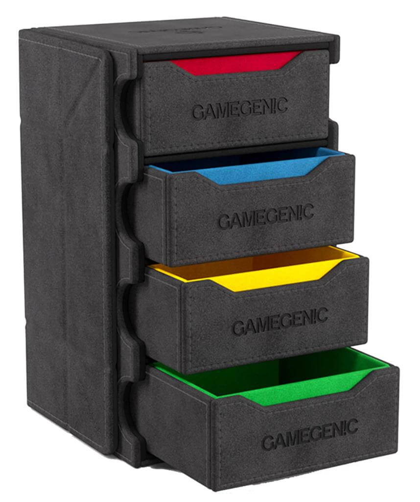 Accessoires Tokens' Lair is the first high-quality and revolutionary all-in-one token box. It is compact and extremely handy, making it the perfect addition to your games. The box is equipped with four colorful drawers, which means you will be able to qui