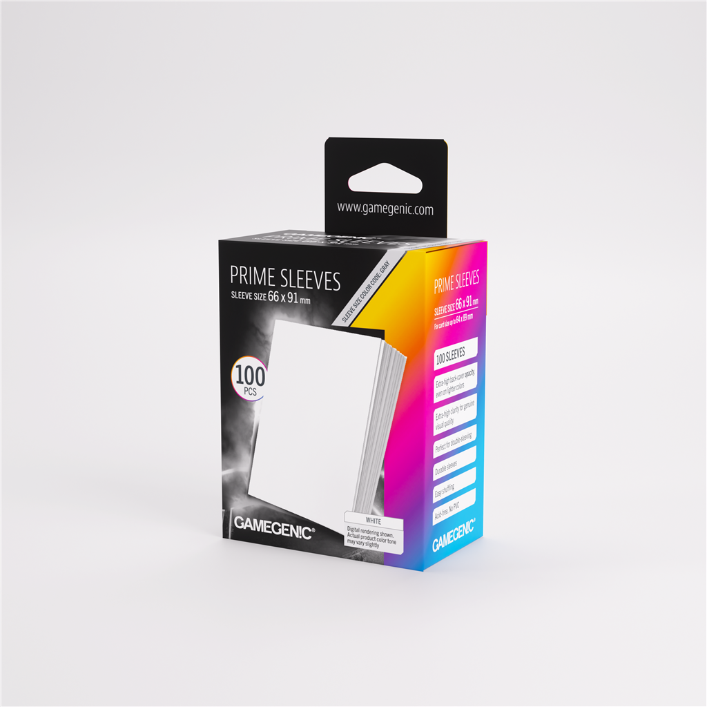 GameGenic SLEEVES Pack Prime Blanc 66x91mm (100 pièces)