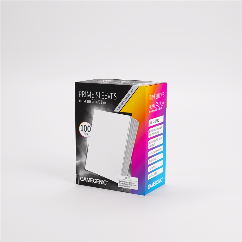 GameGenic SLEEVES Pack Prime Blanc 66x91mm (100 pièces)