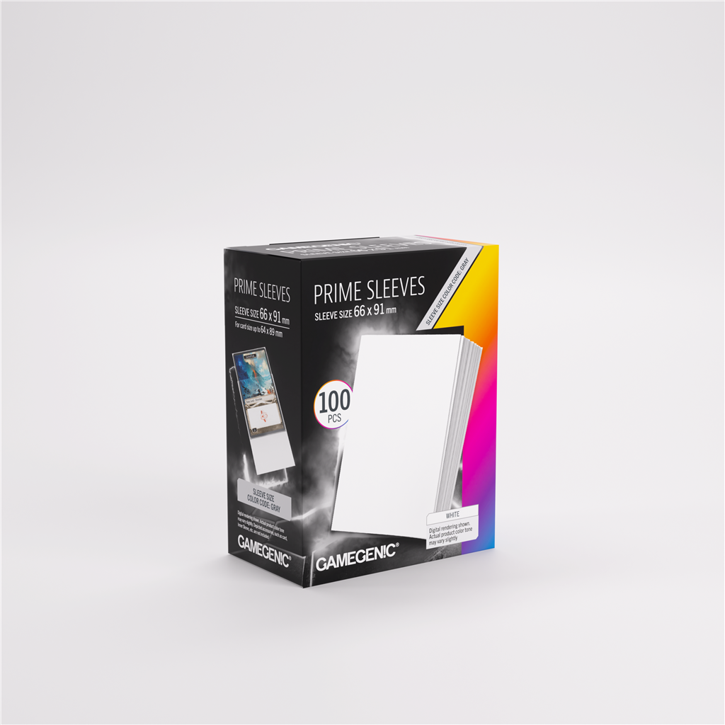 GameGenic SLEEVES Pack Prime Blanc 66x91mm (100 pièces)