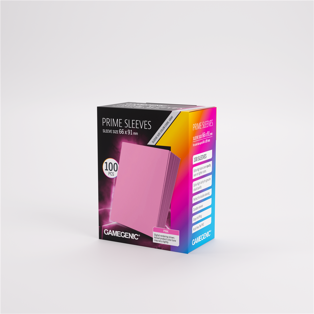 GameGenic SLEEVES Pack Prime Pink 66x91mm (100 stuks)
