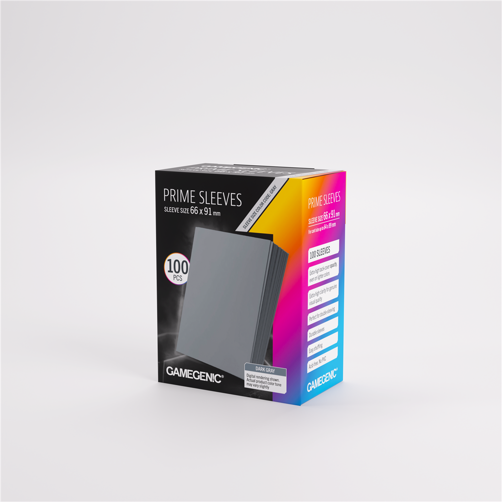 GameGenic SLEEVES Pack Prime Dark Grey 66x91mm (100 sleeves)
