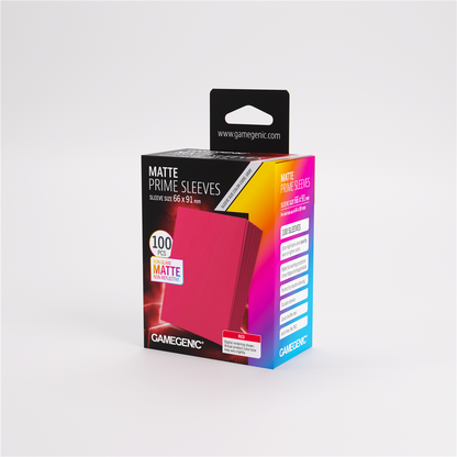 GameGenic SLEEVES Pack Matte Prime Red 66x91mm (100 stuks)
