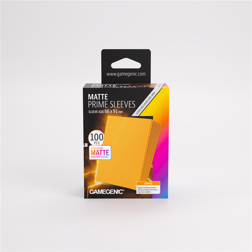 GameGenic SLEEVES Pack Matte Prime Orange 66x91mm (100 stuks)