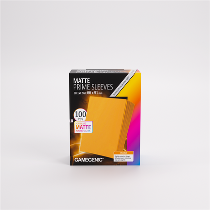 GameGenic SLEEVES Pack Matte Prime Orange 66x91mm (100 stuks)