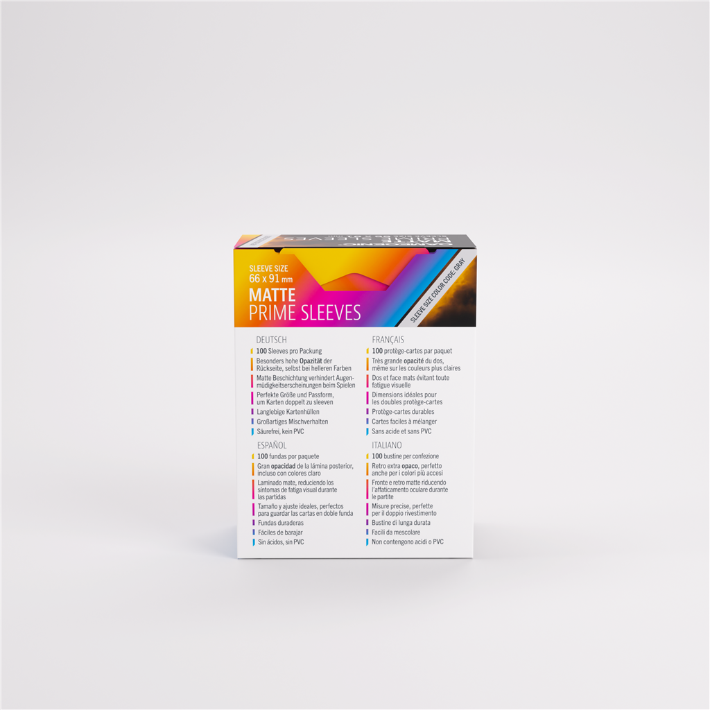 GameGenic SLEEVES Pack Matte Prime Orange 66x91mm (100 stuks)