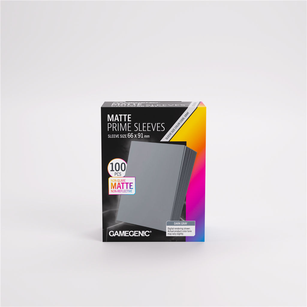 GameGenic SLEEVES Pack Matte Prime Dark Gray 66x91mm (100 pieces)