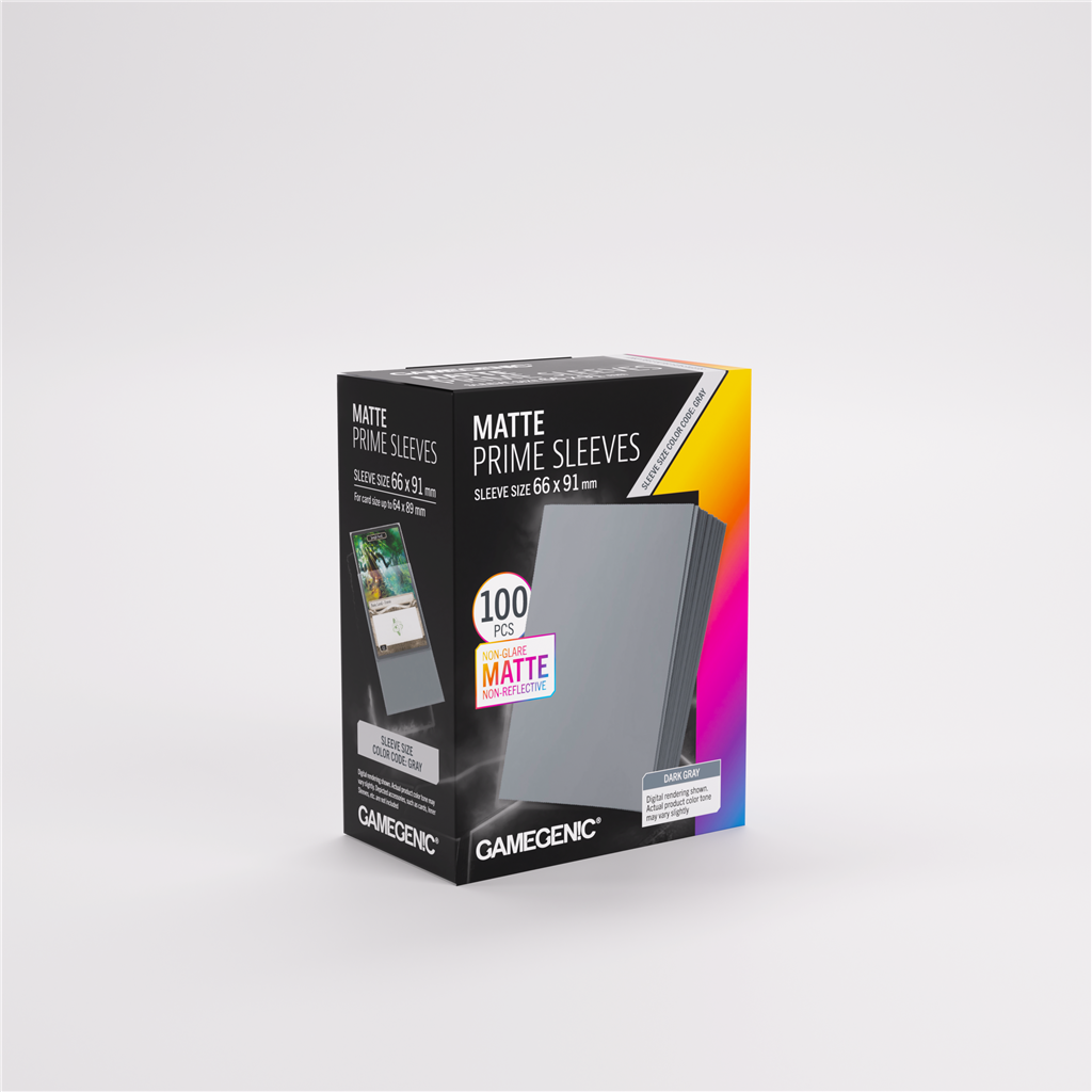 GameGenic SLEEVES Pack Matte Prime Dark Gray 66x91mm (100 pieces)