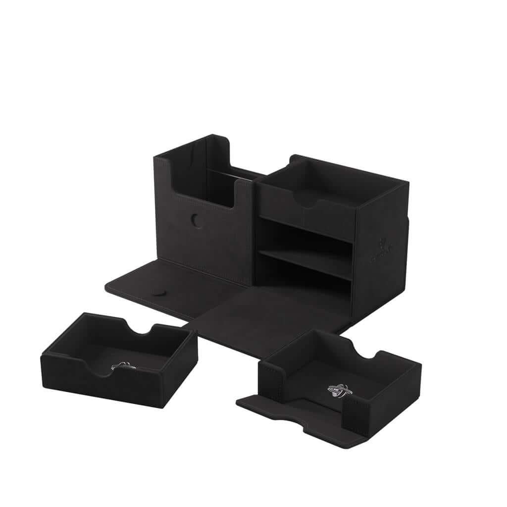 Accessoires The Academic 133+ XL, the box that broke all records, can hold 133+ double-sleeved cards in extra Thick Inner Sleeves* plus accessories. Numerous members of the community have requested a cleaner version of the box, without the Tolarian logos,