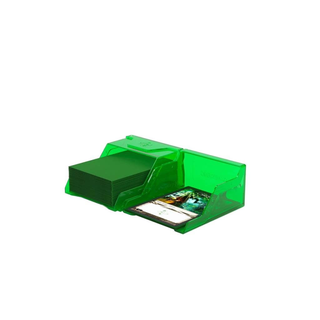 Accessoires The Bastion 50+ is a very compact and rock-solid deck box to safely protect 50+ double-sleeved cards in Closable Inner Sleeves. It is ideal for decks with 55+ double-sleeved cards in standard inner sleeves. Due to translucent materials and sma