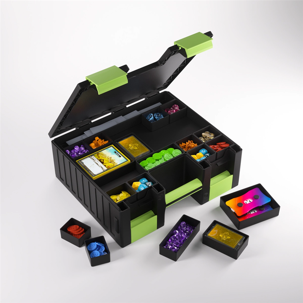 Accessoires Game Castle Black/GreenBring your gaming storage to the next level!The Game Castle is an ingenious, double-sided, all-in-one solution for board gamers, card game players, and tabletop fans. This brand-new product can be opened on either side t