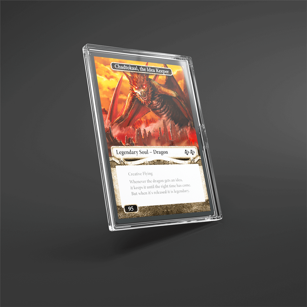 Accessoires Maximum protection for your card in an innovative rigid case with sliding mechanism! Protect and present your most valuable cards in this hard-shell card holder. The Slide Card Case holds one standard-size trading card, like Magic: The Gatheri