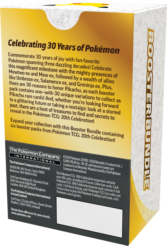 JCC Pokémon : Lot de boosters Célébration 30e