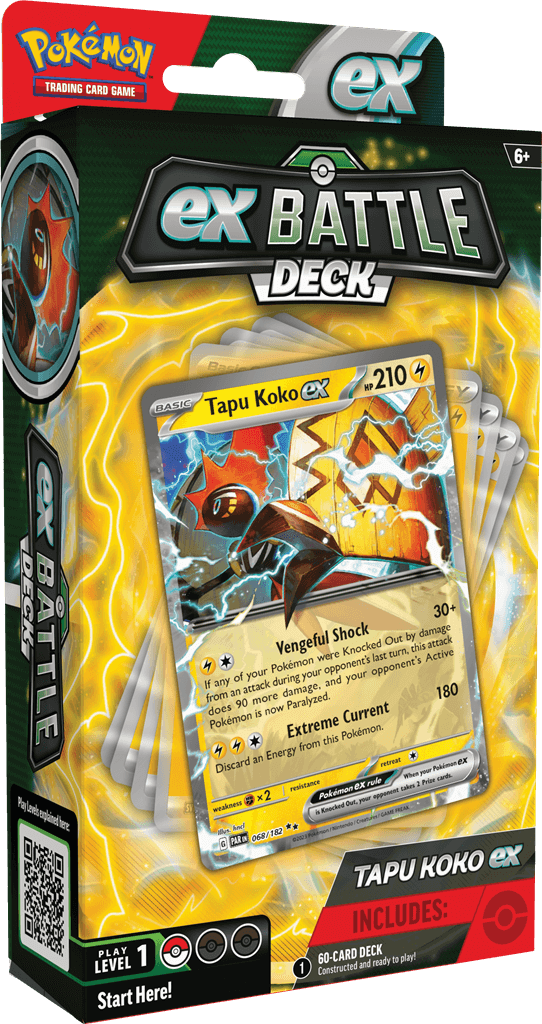Pokémon Machtige Pokémon ex strijden voor de overwinning!Machtige Pokémon ex staan klaar om het slagveld op te stormen in de nieuwe Pokémon TCG: ex Battle Decks! Elk deck van 60 kaarten wordt geleid door een uitzonderlijke Pokémon ex en bevat alles wat je