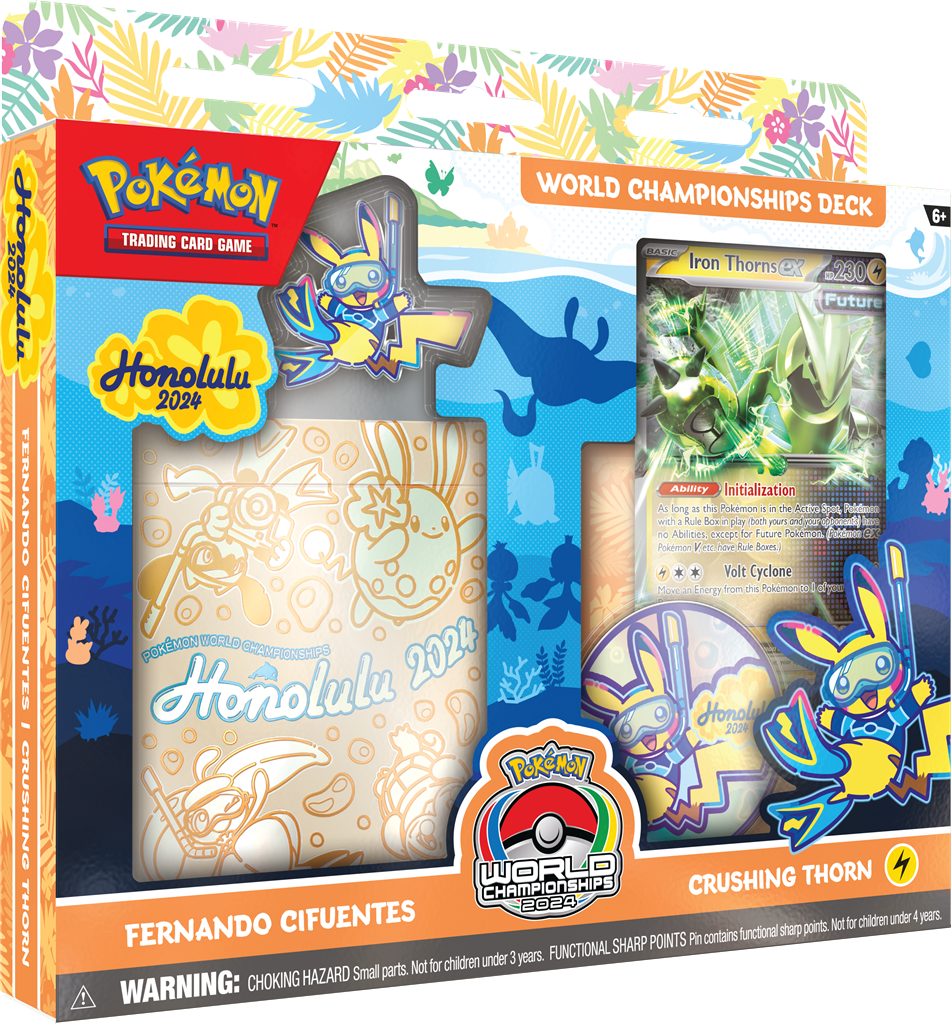 Pokémon Maak je klaar voor de strijd met de nieuwste Pokémon TCG World Champions Deck! Deze decks zijn replica's van decks die zijn gebruikt tijdens de Pokémon TCG Worlds 2024 in Hawaii. Elke Pokémon TCG World Champions Deck (WCS 2024) bevat: Deck bestaan