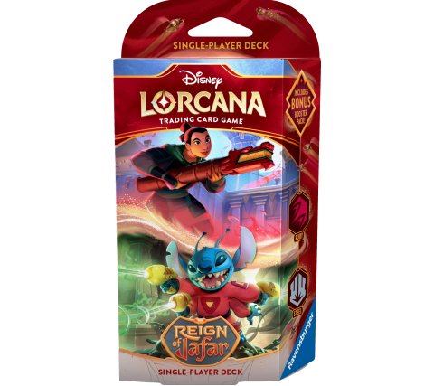 Lorcana Reign of Jafar Lorcana Starter Decks – Betreed de Magische Wereld van Disney Duik in de betoverende wereld van Disney met de Reign of Jafar Lorcana Starter Decks! Deze set is de perfecte manier om je avontuur in het Lorcana-kaartspel te beginnen.