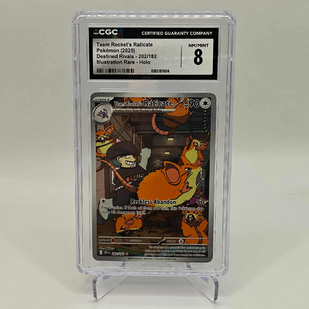 Team Rocket's Raticate - Destined Rivals - 202/182 - CGC 8