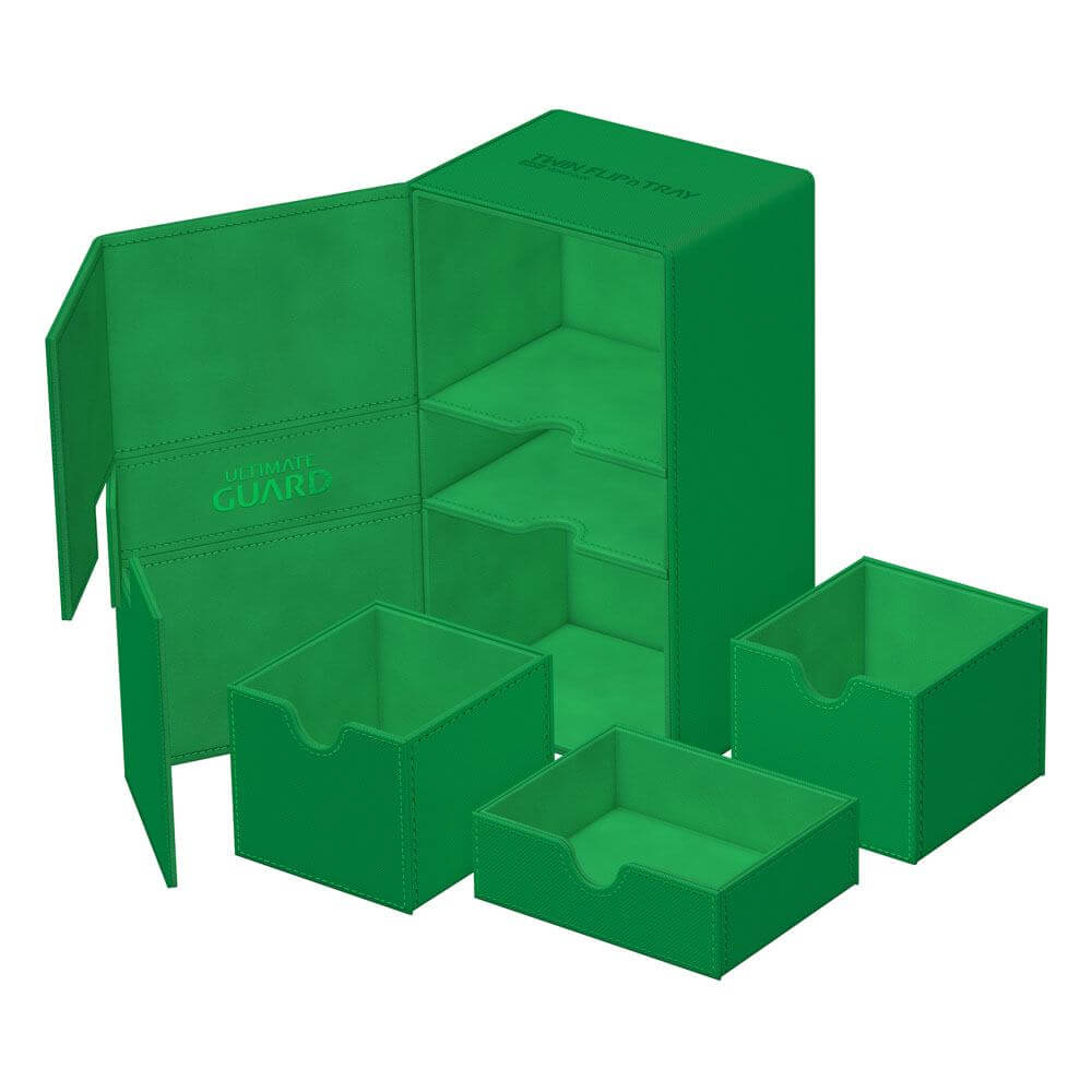Accessoires One box, two card decks, and additional accessory tray: Our Twin Flip'n'Tray 200+ offers all the features a great deck box needs. Doubling the size of our classic Flip'n'Tray 100+, this box is the big sibling everyone is looking for. The Twin