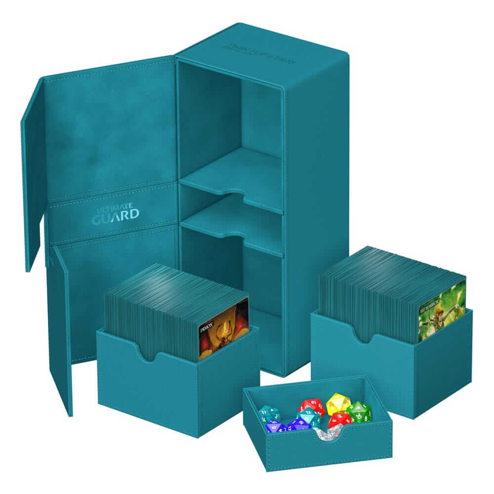 Accessoires Twice the room for big decks!The same Twin Flip'n'Tray you already know, but bigger! Specially designed for Commander/EDH** decks, the 2022 Exclusive Twin Flip'n'Tray 266+ has room for all kinds of large and regular decks in double or single s