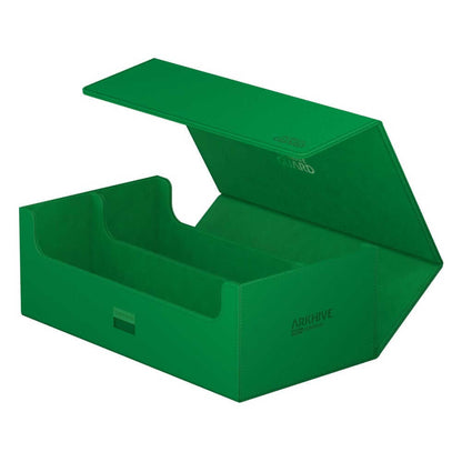 Accessoires Double your storage with our Arkhive 800+! This box offers space for more than 800 double-sleeved cards in standard size, can hold 350 Toploaders, or its two rows can simply be filled with a selection of your favorite deck boxes and cases. Its