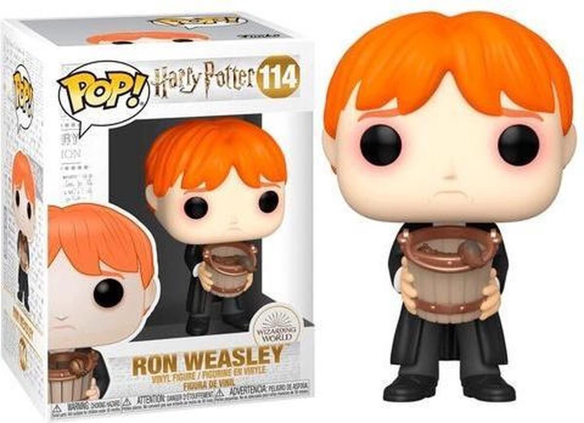 UITVERKOOP Deze Harry Potter Ron puking with sugs Funko Pop! Figuur is ongeveer 9 cm groot en komt verpakt in een window display box.