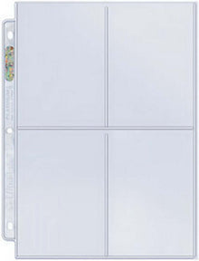 Accessoires De Toploader 4-Pocket Secure Page is de nieuwste toevoeging aan de Ultra PRO Platinum Hologram Pages Line. Passen kaarten in van 12,5cm x 17,5 of kleiner. De pagina's zijn doorzichtig en passen in de standaard 3-rings albums van Ultra Pro. Een