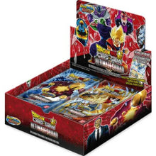 Dragon Ball Elke Ultimate Squad Booster Box bevat 24 Booster Packs. Elke Booster Pack bevat 12 kaarten.